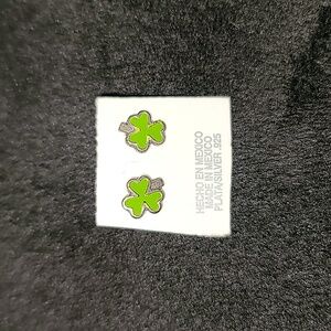 Three Leaf Clover 925 Sterling Silver Stud Earrings